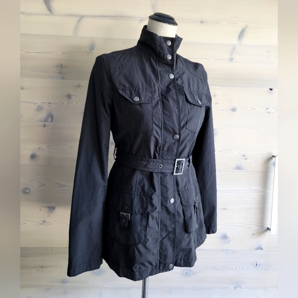 Merona Belted Military Parka Black size S - Picture 2 of 11